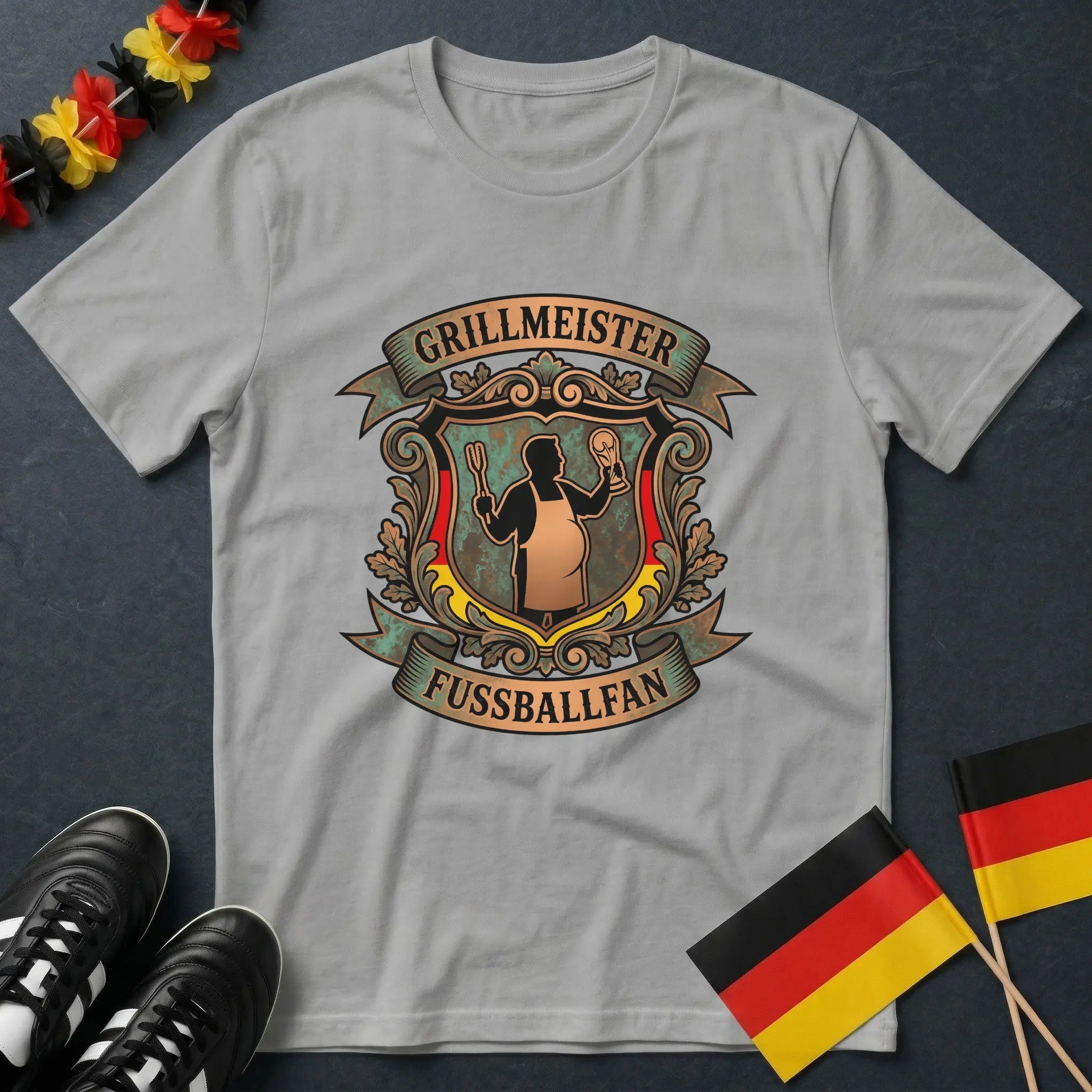 Grillmeister Fußballfan Emblem WM T-Shirt