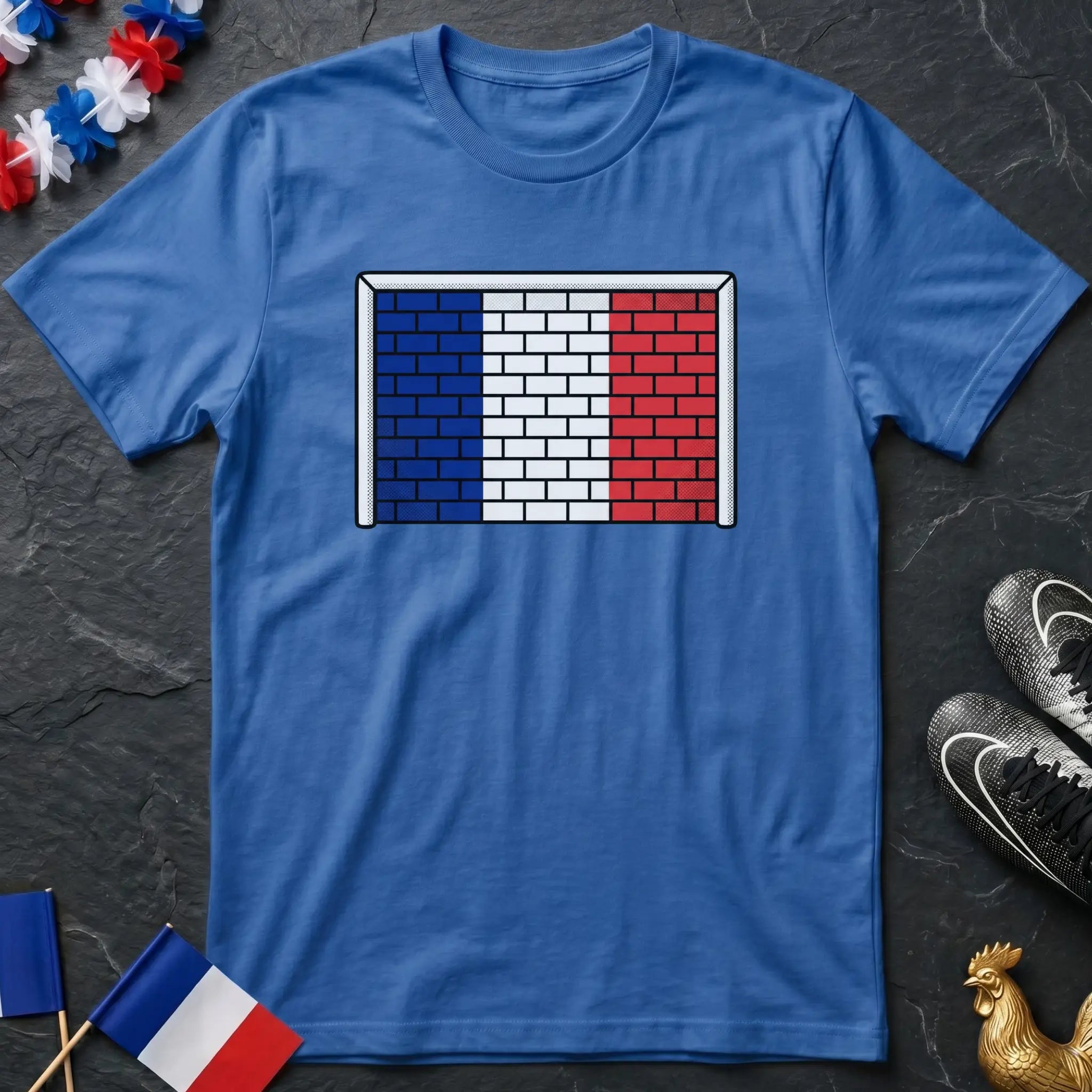 Illustration Pop Art Mur Bleu Blanc Rouge Goal France T-Shirt Coupe du Monde