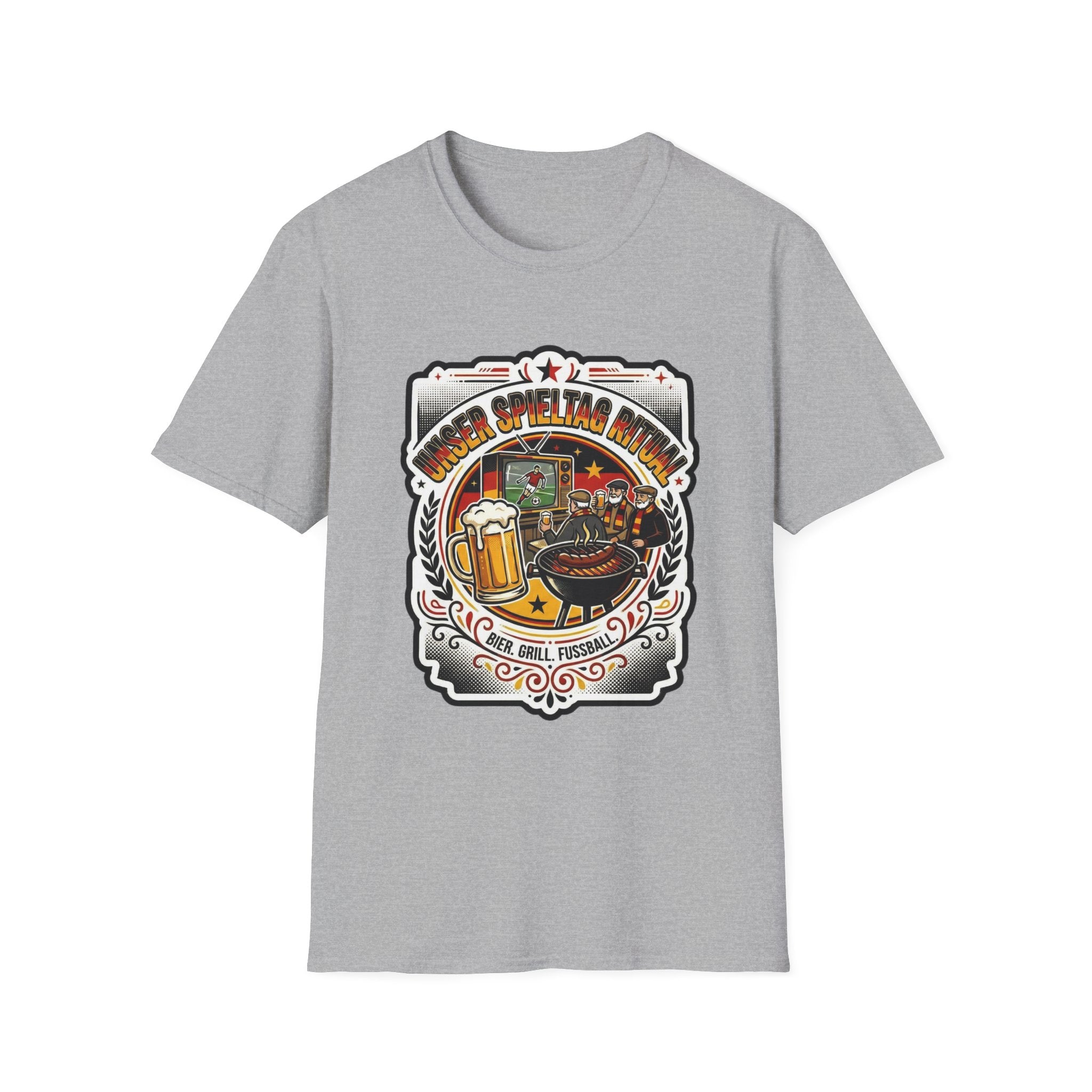 Bier Grill Fußball Spieltag Ritual WM T-Shirt