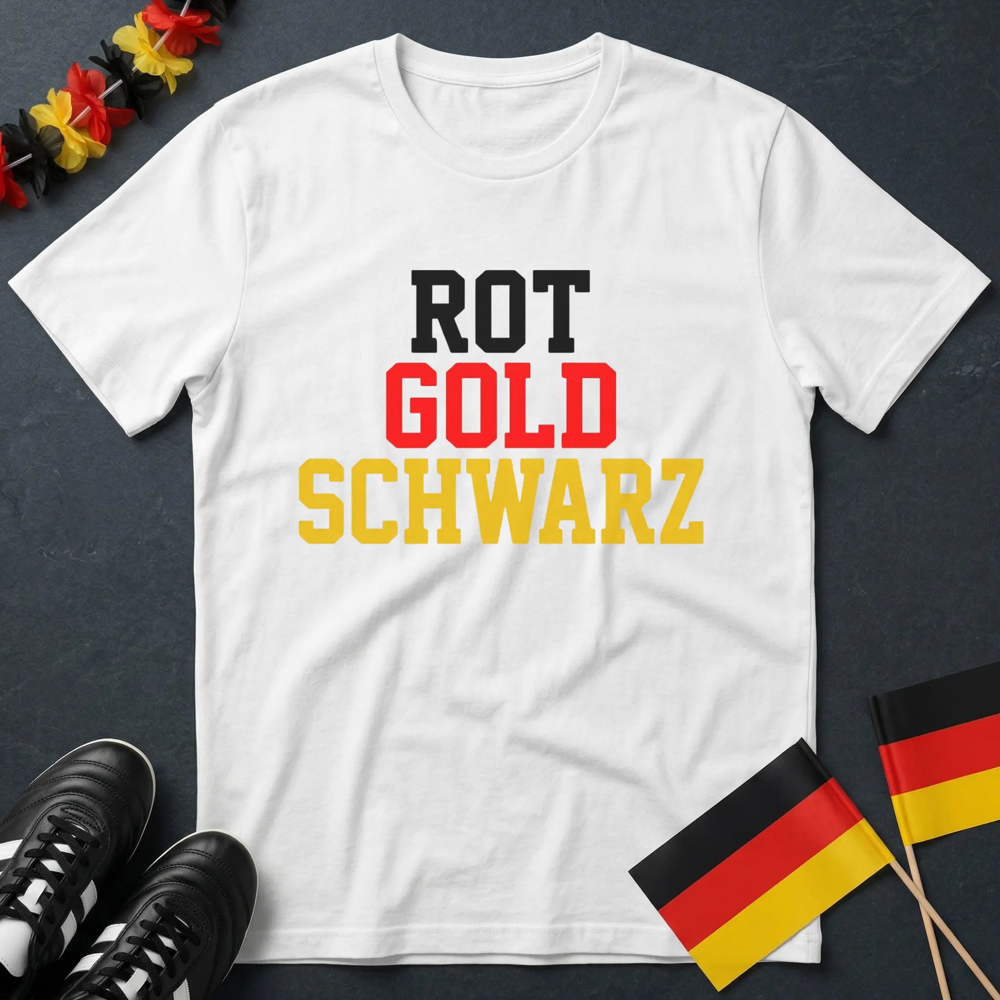 Stroop-Effekt Schwarz Rot Gold Deutschland WM T-Shirt