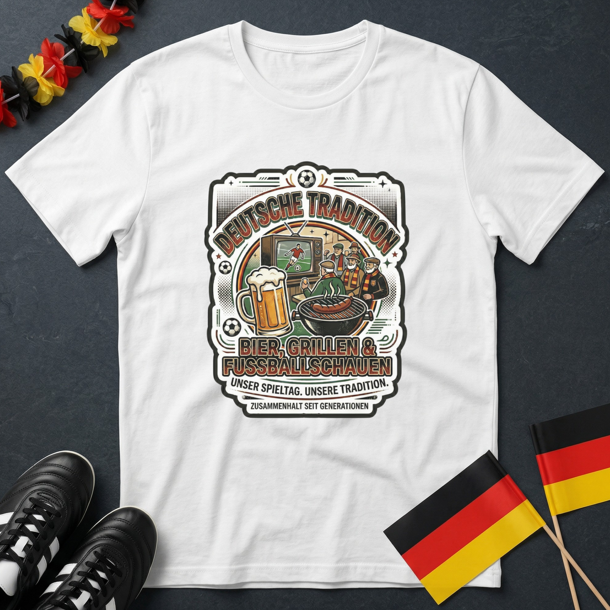 Deutsche Tradition Emblem Vintage Style WM T-Shirt