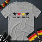 4 Sterne Deutschland 1954 1974 1990 2014 Weltmeister WM T-Shirt
