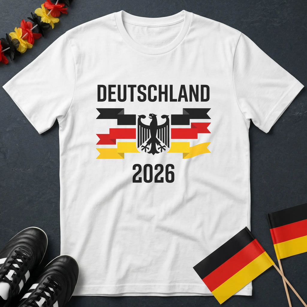 Deutschland 2026 Adler mit Fahnen WM T-Shirt