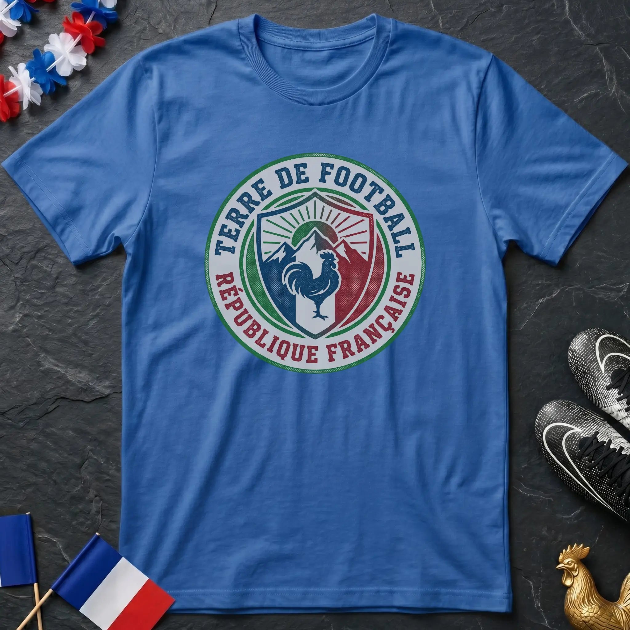 Vintage Foot France Écusson Montagnes Rétro T-Shirt Coupe du Monde
