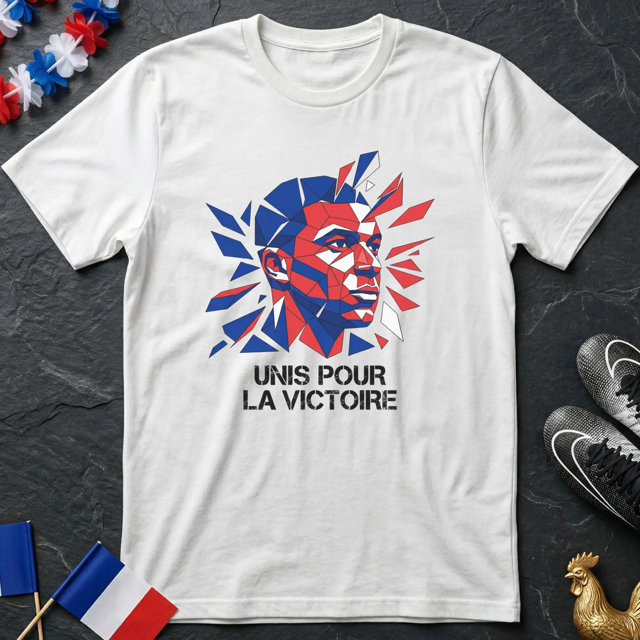 Design Géométrique Fragmenté Kylian Mbappé T-Shirt Coupe du Monde