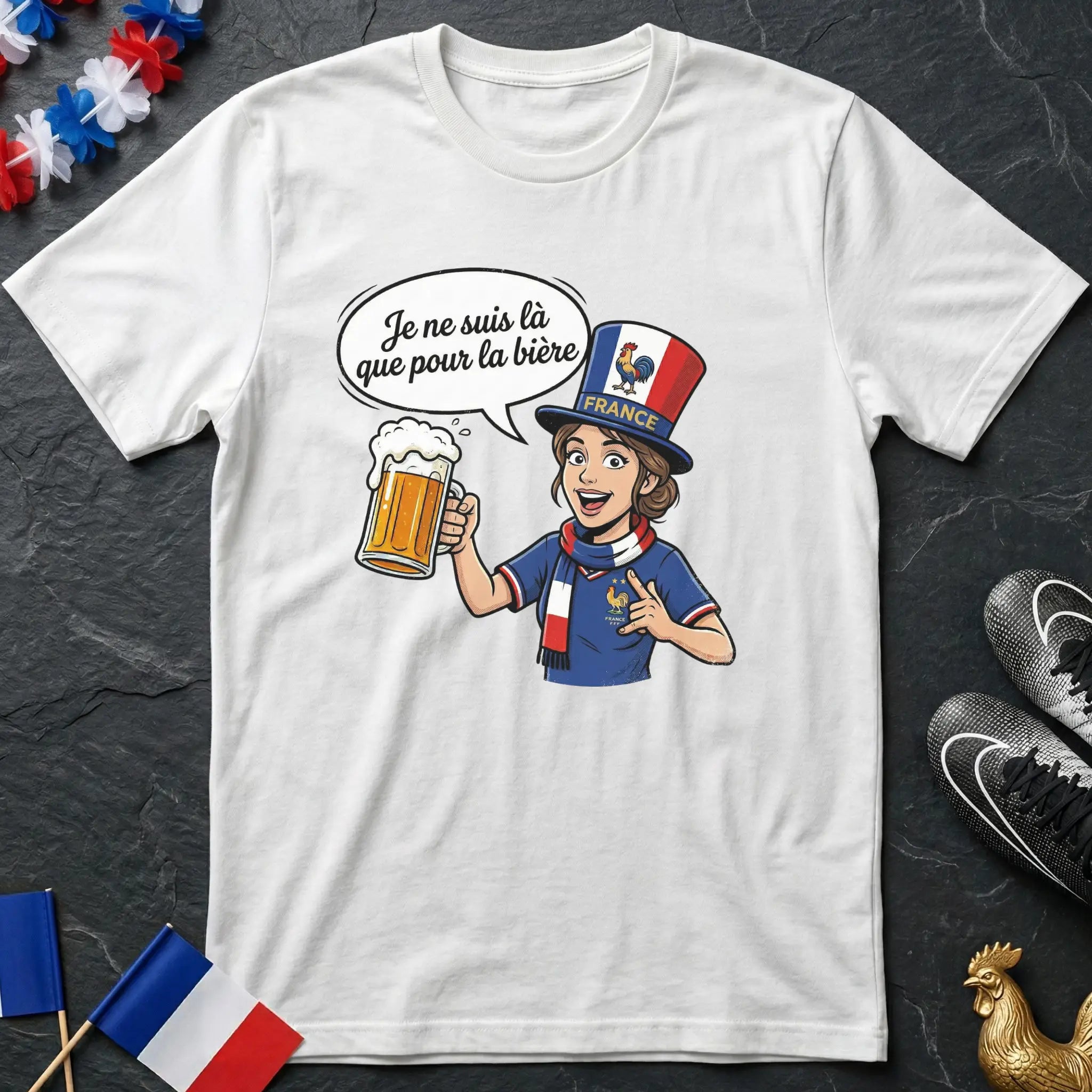 Je Ne Suis Là Que Pour La Bière Supportrice T-Shirt Coupe du Monde