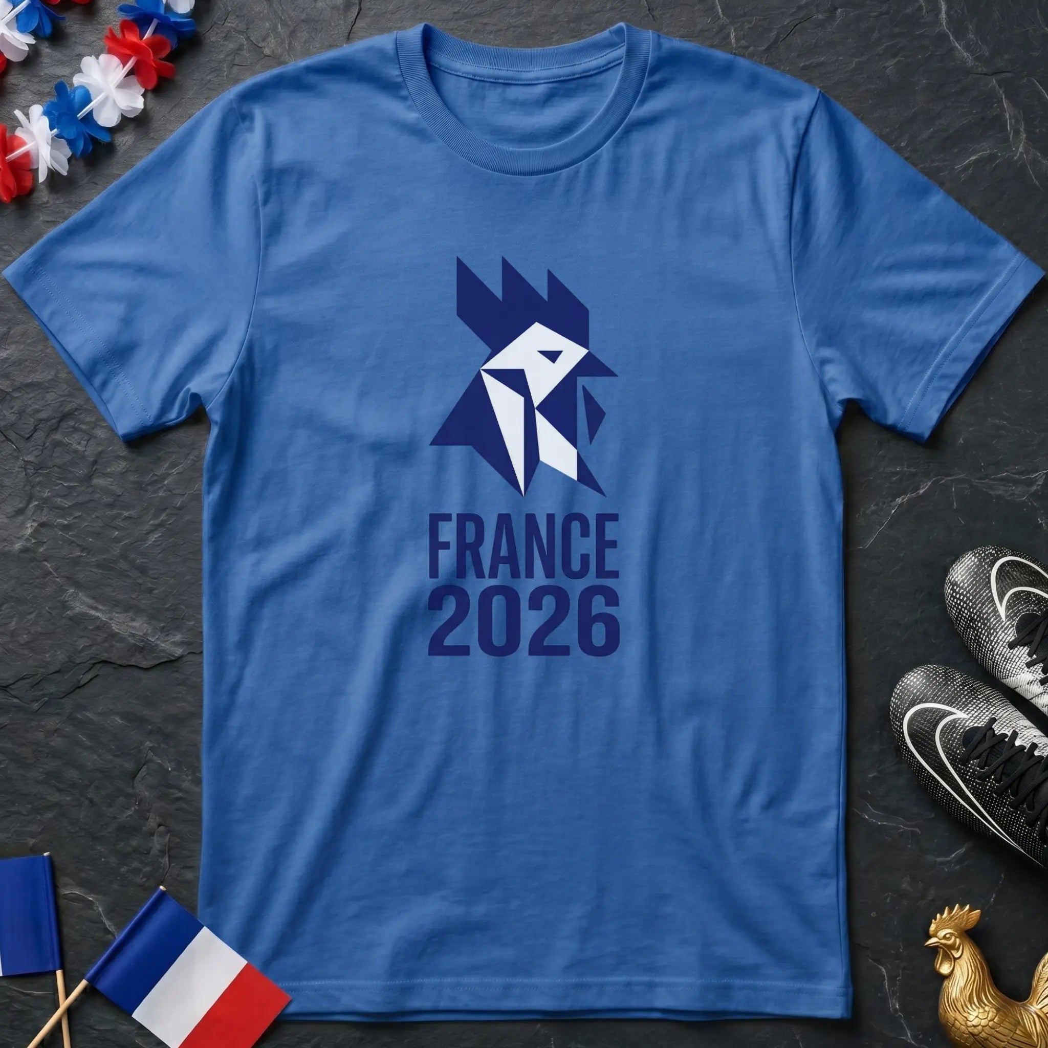 France 2026 Design Line-Art Géométrique Coq T-Shirt Coupe du Monde