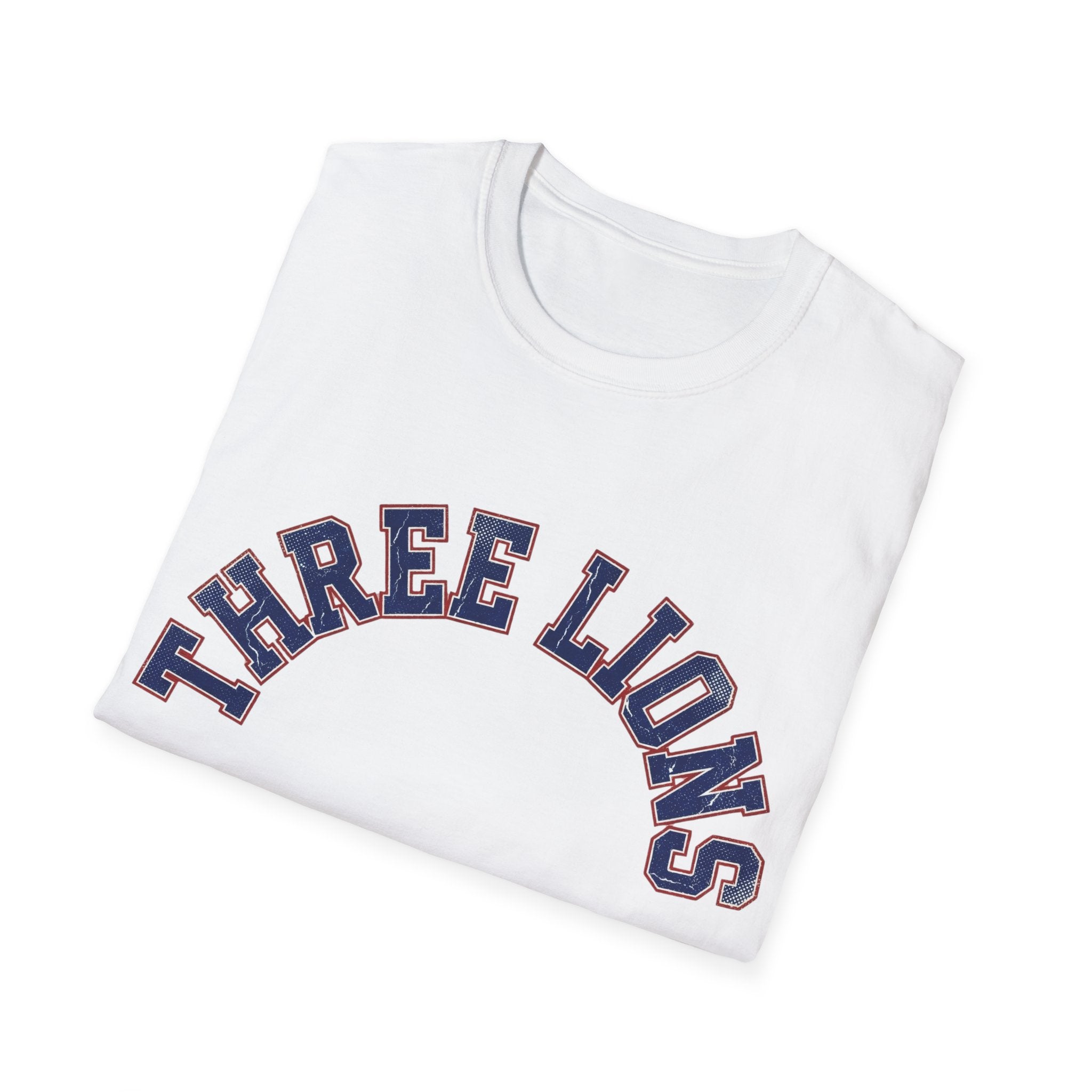 Three Lions Retro Arched Varsity England Football WC T-Shirt
