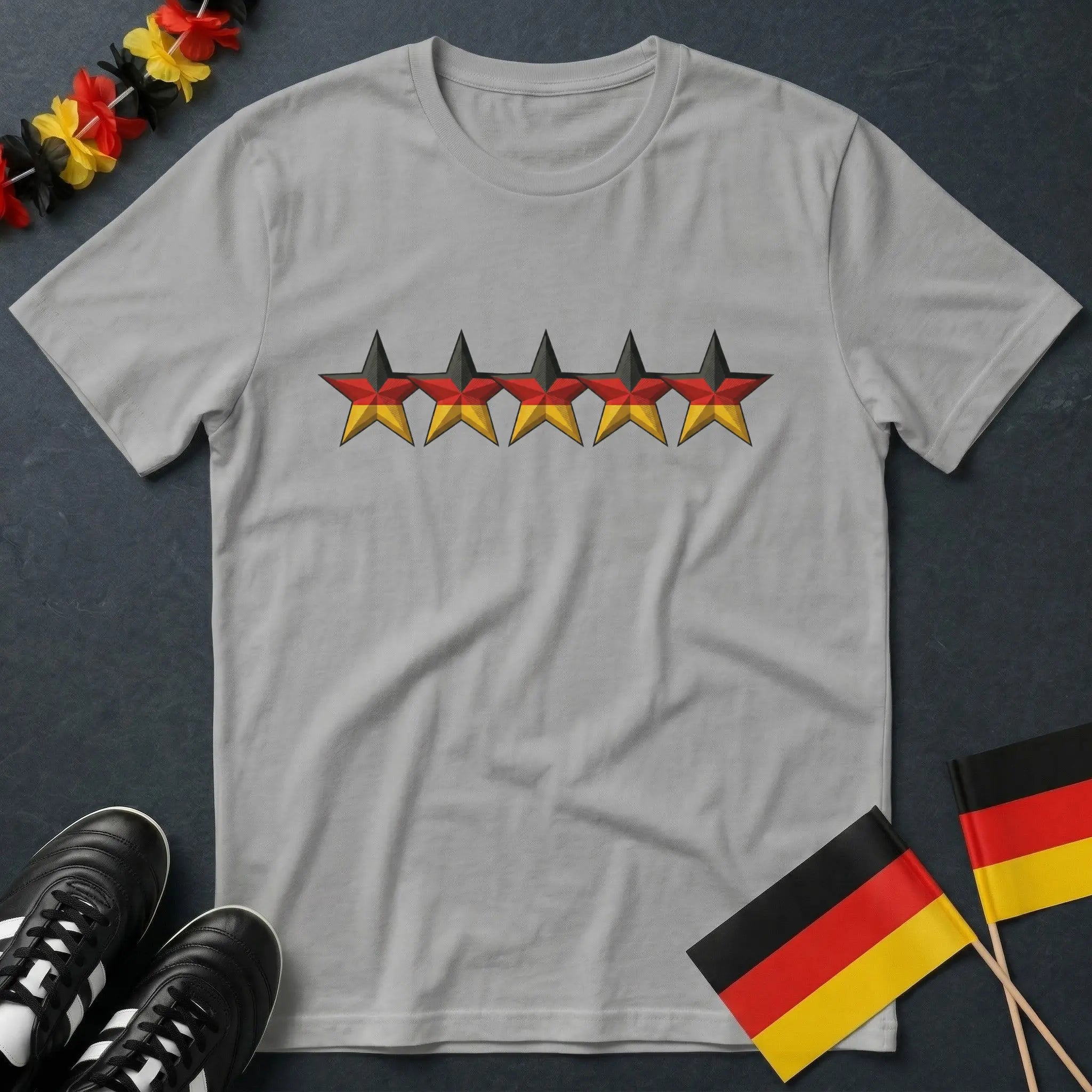 Fünf 3D Deutschland Sterne WM T-Shirt