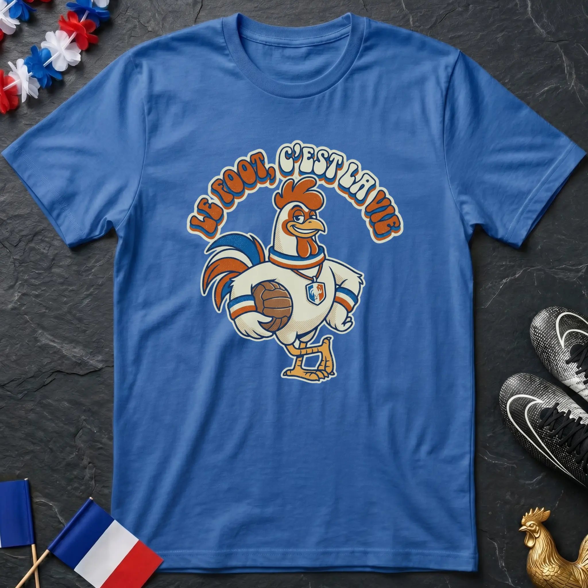 Style Mascotte Rétro Coq Gaulois Vintage 70s T-Shirt Coupe du Monde