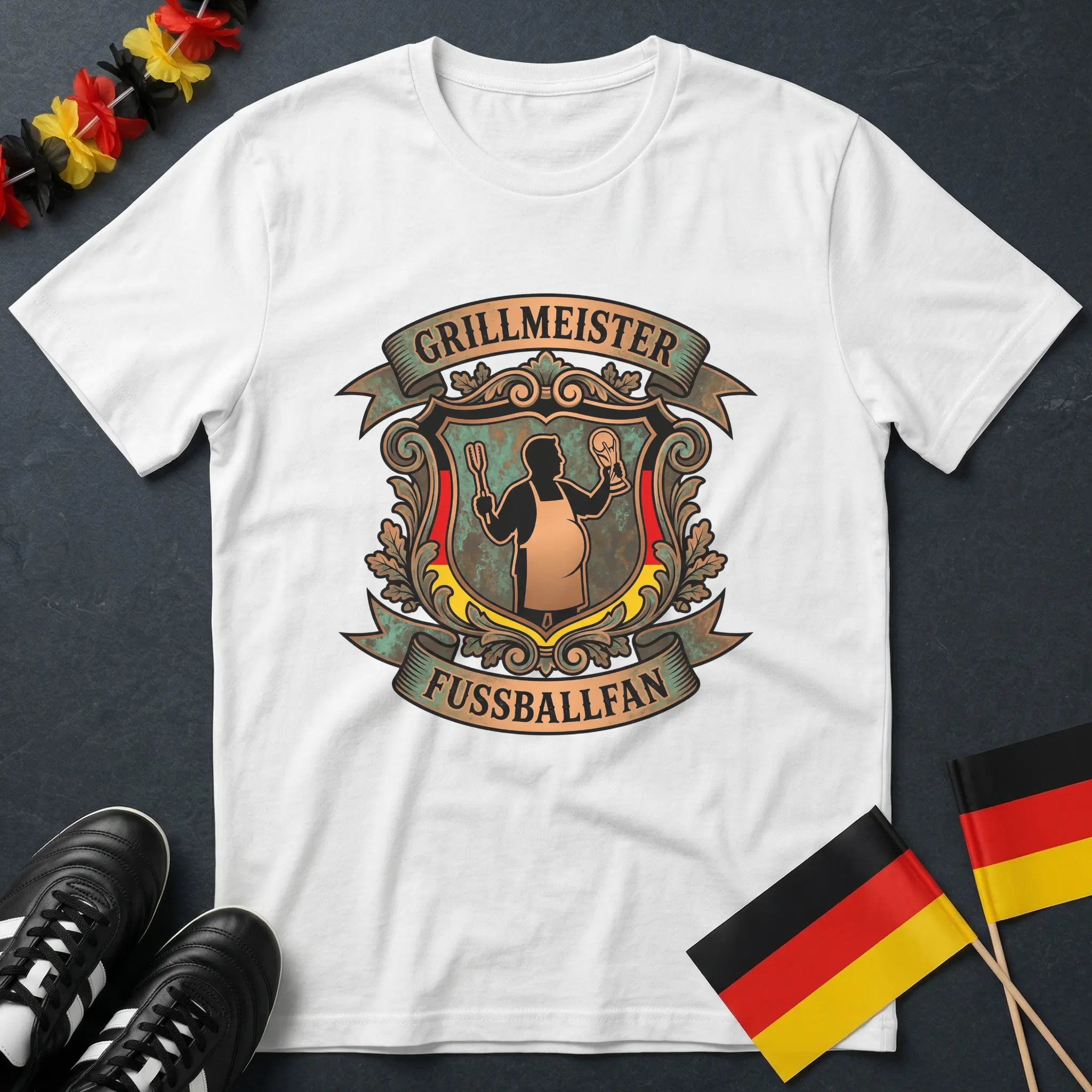 Grillmeister Fußballfan Emblem WM T-Shirt